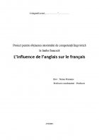 Atestat L’influence de l’anglais sur le français - imaginea1