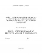Atestat Reguli de igienă și norme de protecție a muncii în restaurante - imaginea1
